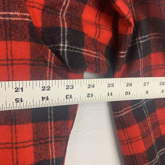 Vintage Pendleton Shirt Mens Large Red Black Wool Plaid Flannel Made USA 70s - Picture 4 of 8